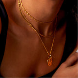 Colier Beads din Argint Placat cu Aur Galben de 18k