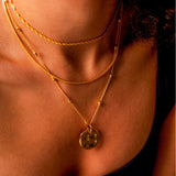 Colier Beads din Argint Placat cu Aur Galben de 18k