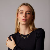 "Haze" Yellow Gold Necklace with Natural Rose Quartz