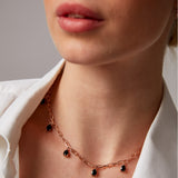 "Haze" Rose Gold Necklace with Natural Black Onyx