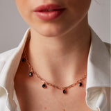 "Haze" Rose Gold Necklace with Natural Black Onyx