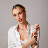 "Haze" Rose Gold Necklace with Natural Black Onyx