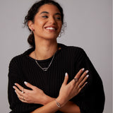 "Poki" White Gold Necklace with Natural White Topaz