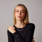 "Satta" Yellow Gold Necklace with Natural Rose Quartz