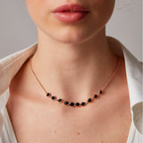 "Satta" Rose Gold Necklace with Natural Black Onyx