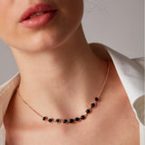 "Satta" Rose Gold Necklace with Natural Black Onyx