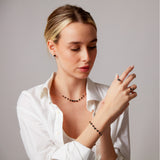 "Satta" Rose Gold Necklace with Natural Black Onyx