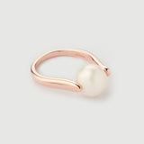 "Baroque" Rose Gold Ring with Natural Pearl