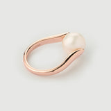 "Baroque" Rose Gold Ring with Natural Pearl