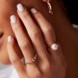 "Baroque" Rose Gold Ring with Natural Pearl