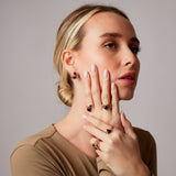 "Haze" Rose Gold Ring with Natural Black Onyx
