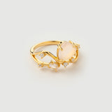 "Hera" Yellow Gold Ring with Natural Rose Quartz
