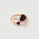"Hera" Rose Gold Ring with Natural Black Onyx