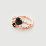 "Hera" Rose Gold Ring with Natural Black Onyx