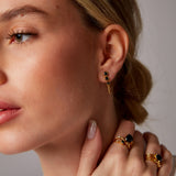 "Hera" Yellow Gold Ring with Natural Black Onyx