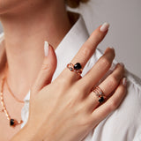 "Hera" Rose Gold Ring with Natural Black Onyx
