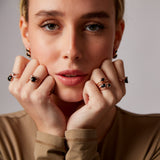 "Hera" Rose Gold Ring with Natural Black Onyx