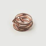 "Linkz" Rose Gold Ring with Natural Black Spinel