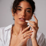 Inel "Linkz" Monalisa din Argint Placat cu Aur Galben/Roz de 18k și Spinel Negru Natural