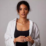 Inel "Linkz" Monalisa din Argint Placat cu Aur Galben/Roz de 18k și Spinel Negru Natural