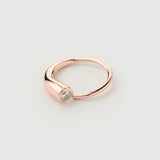 "Poki" Rose Gold Ring with Natural White Zircon