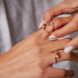 "Poki" Rose Gold Ring with Natural White Zircon