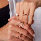 "Poki" Rose Gold Ring with Natural White Zircon