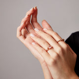 "Riva" Rose Gold Ring with Natural Rose Quartz