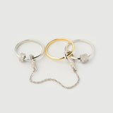 Inel "Linkz" Ceres White din Argint Placat cu Aur Galben/Alb de 18k și Zirconiu Cubic Alb