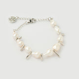 "Baroque" White Gold Bracelet with Natural Pearl