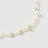 "Baroque" White Gold Bracelet with Natural Pearl