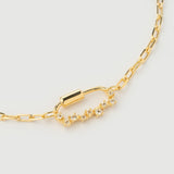 "Poki" Yellow Gold Bracelet with Natural White Topaz