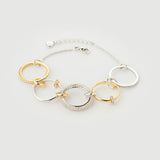 Brățară "Linkz" Monalisa 2.0 din Argint Placat cu Aur Alb/Galben de 18k și Topaz Alb Natural