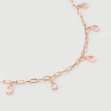 "Haze" Rose Gold Necklace with Natural Rose Quartz