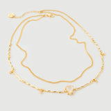 "Hera" Yellow Gold Necklace with Natural Rose Quartz