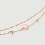 "Hera" Rose Gold Necklace with Natural Rose Quartz