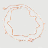 "Hera" Rose Gold Necklace with Natural Rose Quartz