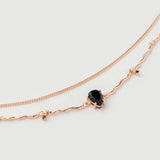 "Hera" Rose Gold Necklace with Natural Black Onyx