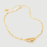 Colier "Poki" din Argint Placat cu Aur Galben de 18k și Topaz Alb Natural