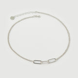 Colier "Doria" Din Argint Placat Cu Aur18k Alb