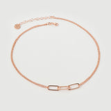 Colier "Doria" Din Argint Placat Cu Aur18k Roz