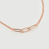 Colier "Doria" Din Argint Placat Cu Aur18k Roz