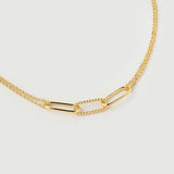 Colier "Doria" Din Argint Placat Cu Aur18k Galben