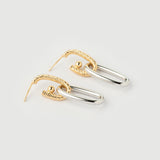 "Linkz" Yellow Gold Earrings