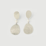 "Baroque" White Gold Earrings with Natural Pearl