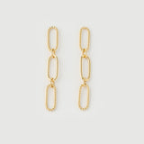 "Linkz" Yellow Gold Earrings