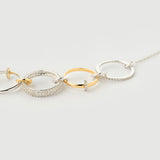 Brățară "Linkz" Monalisa 2.0 din Argint Placat cu Aur Alb/Galben de 18k și Topaz Alb Natural