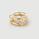 Inel "Linkz" Monalisa 2.0 din Argint Placat cu Aur Alb/Galben de 18k și Topaz Alb Natural