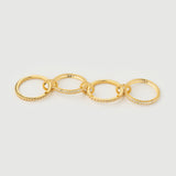 Inel "Linkz" Orbit din Argint Placat cu Aur Galben 18k și Topaz Alb Natural