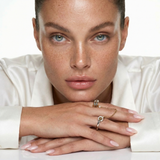 Inel "Linkz" Ceres White din Argint Placat cu Aur Galben/Alb de 18k și Zirconiu Cubic Alb